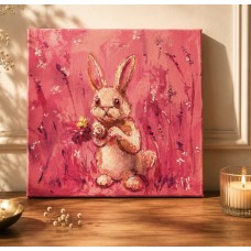  “Bunny and Butterfly - Original oil painting on canvas,”